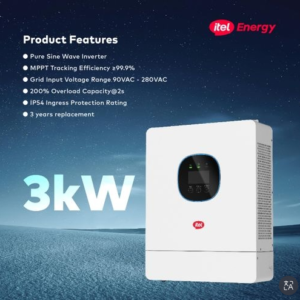 3kW 24V off-grid solar inverter designed for reliable backup power, with support for a larger solar array